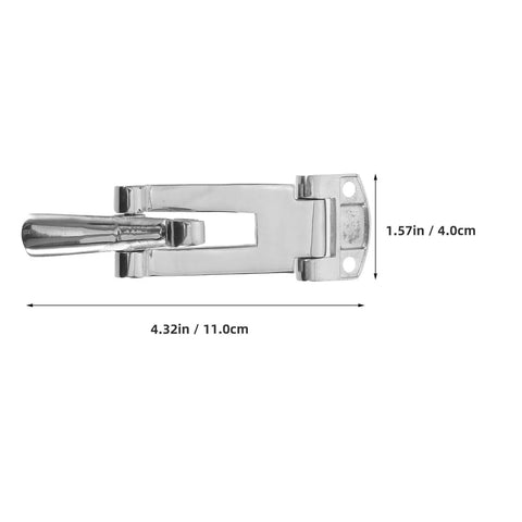 Side view of stainless steel toolbox buckle lock with anti-rattle mechanism