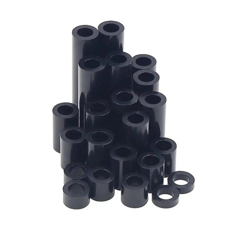 ABS Plastic Unthreaded Spacers Kit For M4 Screws With 7mm Outer Diameter And 4.2mm Inner Diameter Black Round Spacers