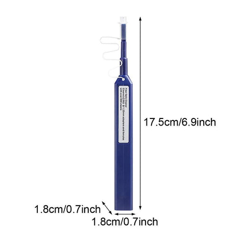 Fiber optic cleaner pen, blue with white cap, 6.9 inches long, for LC/SC/ST connectors