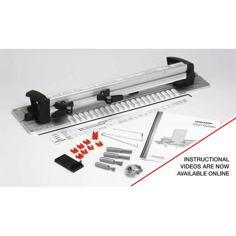 Router Table Dovetail Joinery Jig kit with aluminum guide, accessories, and user manuals for smooth, stable, repeatable dovetail cuts.