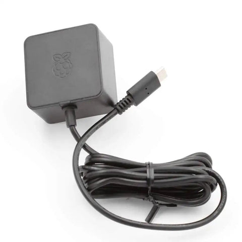 USB C Power Adapter For Pi 4 B With 5.1V 3A Output, 15.3W Fast Supply, 1.5 Meter 18AWG Cable, Black Finish, Reliable Power Brick