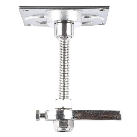 Stainless steel large flush hatch latch with back plate and mounting screws, marine-grade, front view