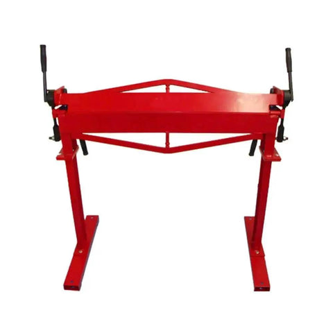 36 Inch Heavy Duty Metal Bending Brake Bender With All Steel Construction For Aluminum Mild Steel And Stainless Steel 120 Degree Max Angle Mountable On Bench Or Stand Sheet Metal Tool in red, front view