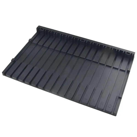 Black plastic Hobby Parts Organizer Rack and Folding Shelves Stand for Model Kit Build, 29x18cm, part holder tray.