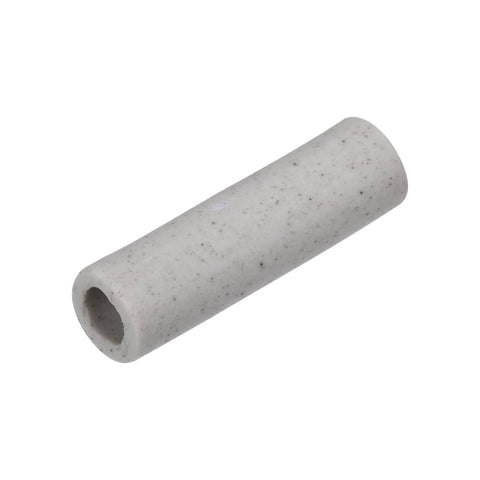 Ceramic insulation tube, white speckled ceramic, hollow 0.2x0.3x1.2 in for wire bundle protection