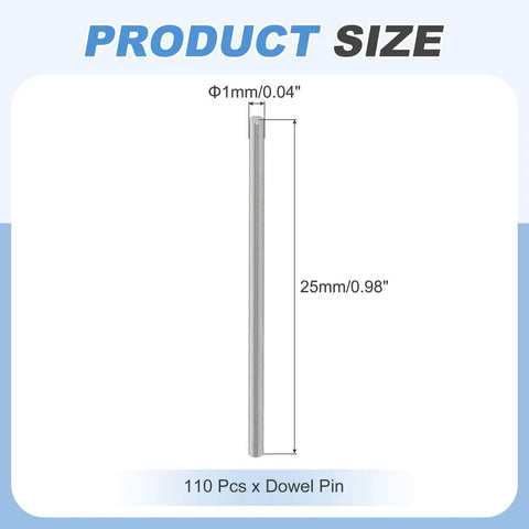 Diagram of One Millimeter By Twenty Five Millimeter Dowel Pins Shelf Pegs with size dimensions 1mm x 25mm.