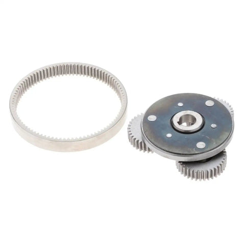 36T Planetary Gear With Clutch Kit For Electric Motors, 12mm thick, 47.5mm diameter steel gear set for e-bikes on white background