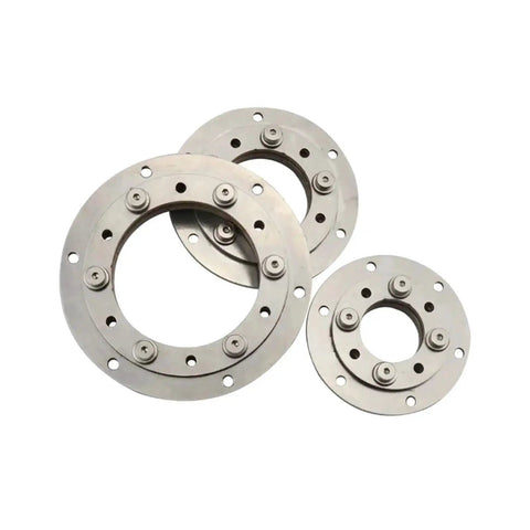 Three 304 stainless steel 360-degree rotating hinge flanges with bolt holes