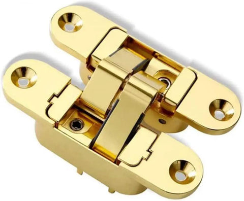 3D Adjustable Invisible Door Hinge Cross Zinc Alloy Concealed Hinge 180 Degree Inside Outside For Doors Cabinets