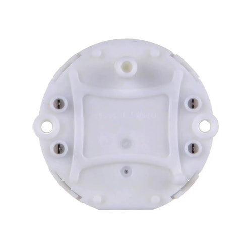 Back view of a white stepper motor from 8 Pack Gauge Cluster Stepper Motors X27 168 For Instrument Repair And Speedometer Fix.