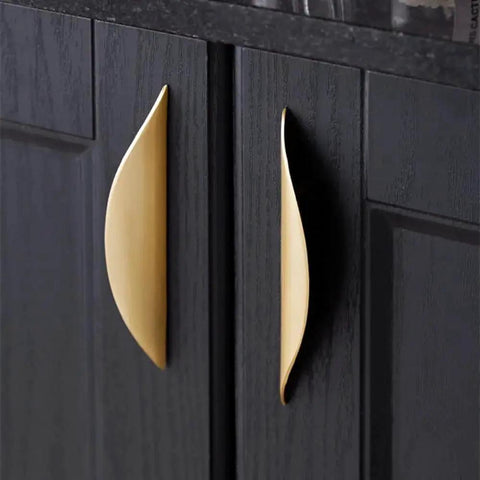 4 Pack Brushed Gold Crescent Cabinet Pulls With 5.79 Inch Overall Length And 3.75 Inch Hole Centers Matte Gold Half Moon Cupboard Hardware