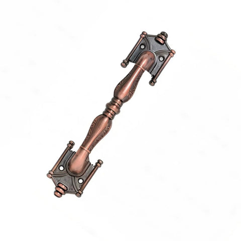 Rustic Red Antique Bronze Barn Door Handles 2 Pack Dixiao Zinc Alloy Pulls For Sliding Barn Doors with ornate design and screws