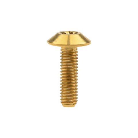 Dope Titanium M6x20mm Button Torx Head Bolts Pack Of 4 For Bike And Motorcycle Grade 5 6AL4V Titanium Alloy Gold Finish