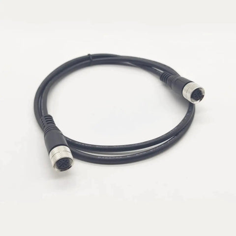 M12 5 Pin Female To Female Connector Cable A Code Straight Molded 0.5M PVC Wire for industrial sensors, aviation style