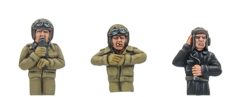 Three US tank commander miniatures for M3 Lee Medium Tank Model Kit 1 56 Scale 28mm US Army Plastic Bolt Action Miniature