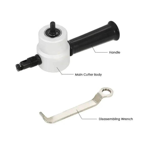Double Head Nibbler For Metal Cutting, 360 Degree Adjustable Sheet Metal Cutter with handle and disassembling wrench