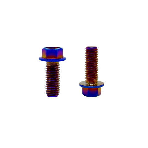 Titanium Flange Hex Head Bolts M6x1.0x13mm Burnt Blue 6AL4V Aerospace Grade Ti Bolts for Motorcycle and Car Modifications