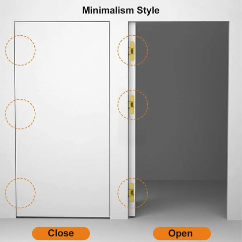 Hidden 6 Inch 3 Way Adjustable Concealed Door Hinges Set Of 2 In Zinc Alloy With 180 Degree Swing For Invisible Doors And Feature Walls Gold Finish No Visible Pins For Sleek Modern Interiors