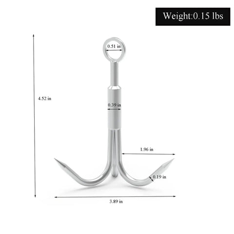 Three Size Stainless Steel Grappling Hook Set With Three Claws For Anchor Retrieval And Outdoor Use Small Medium Large