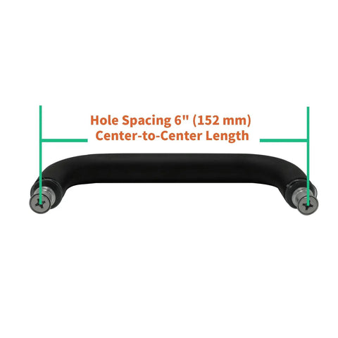 Back To Back Glass Shower Door Handle For 1/4 To 1/2 Inch Thick Glass, Matte Black 304 Stainless Steel, 6 Inch Center Mounting