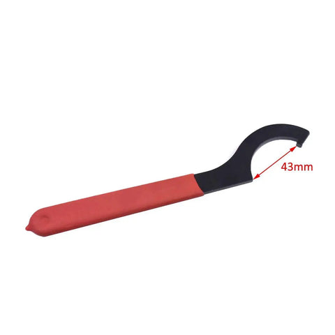 ER32 Hook Wrench Spanner For Collet Chuck Lathe CNC Milling Precision High Carbon Steel Tool with red grip, side view