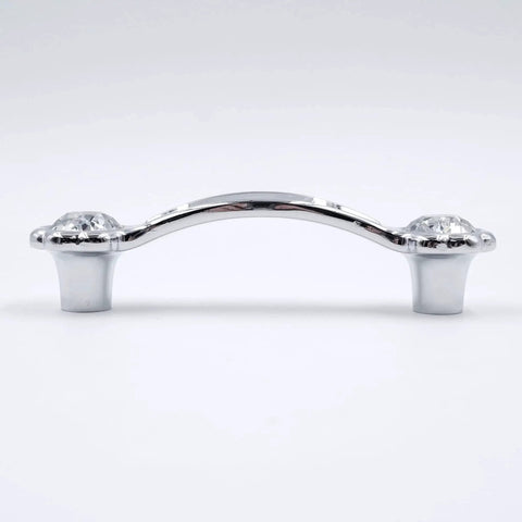 Crystal Glass Daisy Cabinet Pulls 4 Pack Chrome Finish Inlaid With Shining Clear Glass 3 Inch Center To Center Hole Spacing