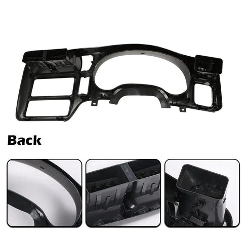 Back view Dash Trim Bezel Cover Dark Gray For Chevy Blazer S10 Jimmy S15 Sonoma Single Din