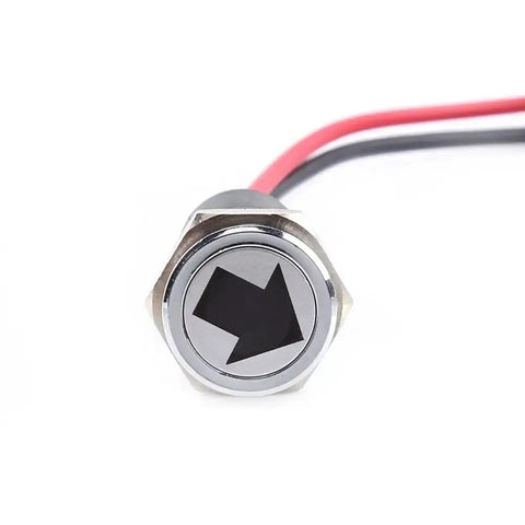 12V LED Dash Panel Indicator Lights Kit For Cars, Bikes, And Boats, 14mm silver arrow design with wires, high visibility turn signal