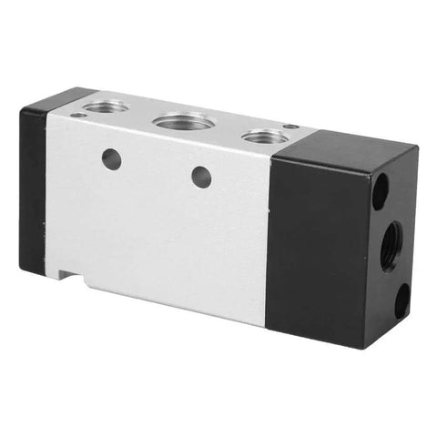 Industrial Pneumatic Solenoid Valve For Air Control, 2 Position 5 Way Aluminum Alloy Body, G3 8 Inch Ports, Model 4A310-10