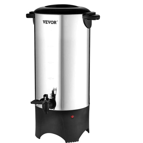 Heavy Duty Coffee Urn 50 Cup 7.5L Stainless Steel Dispenser With Step Discharge Spout For Mess Free Pour, 1000W 110V Electric Brewer