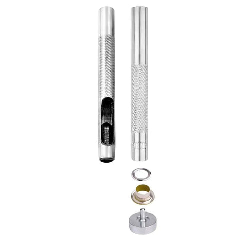 Grommet Kit 3 Sixteenth Inch 400Pcs Eyelet Set with 3-piece install tools including metal punch and die for leather and fabric