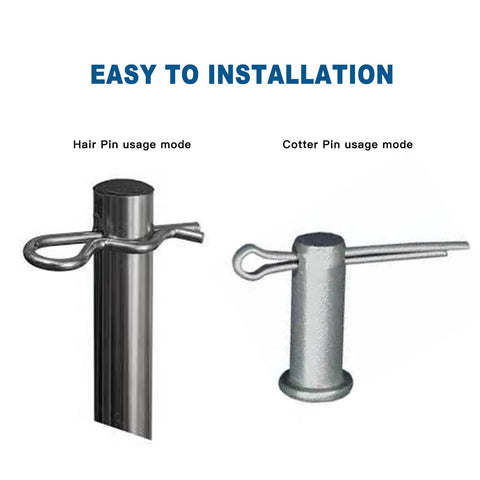 Pro Grade Cotter Pin And Hairpin Pin Assortment Kit 250 Pcs R Clips Spring Steel Retaining Pins Zinc Plated shown installed
