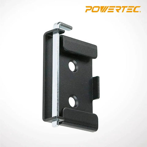 Quick-Release Workbench Caster Plates, black steel plate with pin-release, 2-3/4 x 3-3/4 inches, side view