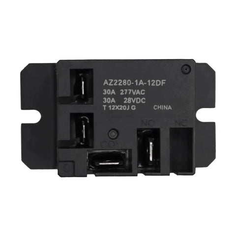 Front view of AZ2280 1A 12DF Pack Of 2 Mini Power Electromechanical Relay 12V AC 30A SPST NO for high current switching in control panels