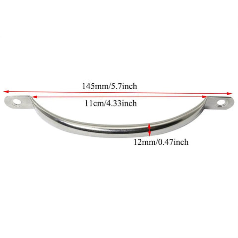 Front view of Two Pack 145mm Stainless Steel Door Handle Pull Set For Cabinets And Drawers, 129mm Center To Center Hole Spacing, Rust Resistant Shine