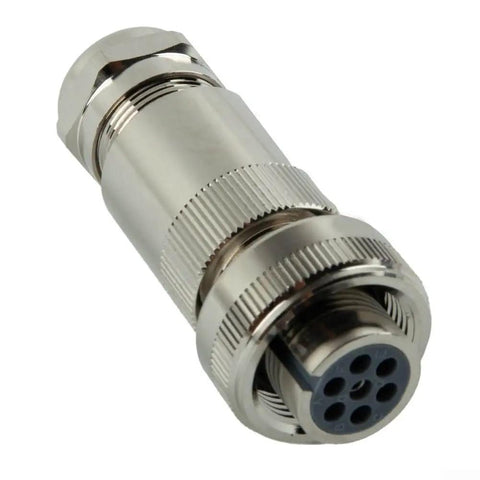 Single All-Metal Female Proportional Valve Connector 7-Pin IP67 CE RoHS Compliant, shown with all-metal housing