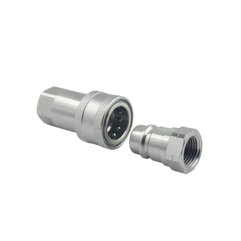 2 Set 1/2 Inch NPT ISO 5675 Ag Hydraulic Quick Connect Tractor Couplings Ball Valve Pioneer Type Set With Dust Cap
