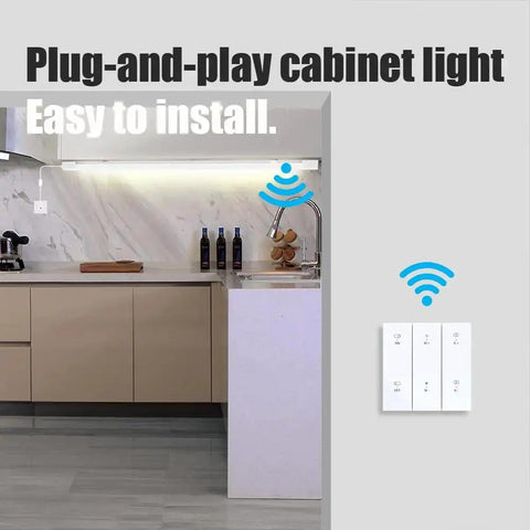 Under Cabinet Lights With Plug That Dim From 3000K To 6500K, 1500 Lumens, 15W, Wireless Control Panel And Remote installed in kitchen