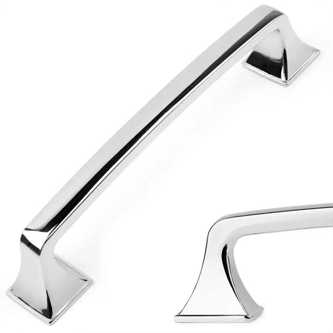 10 Pack 5 Inch Polished Chrome Kitchen Cabinet Pulls And Handles Set Solid Metal Contemporary Square Arch Cabinet Hardware
