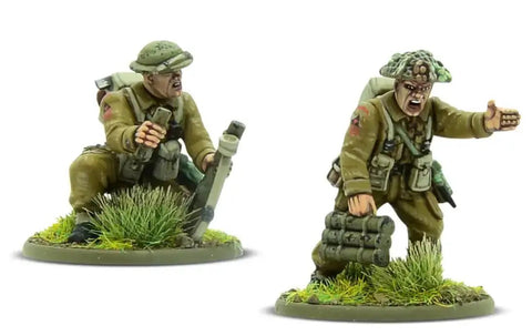 British And Canadian Army Infantry 28mm Plastic Miniatures For Bolt Action War Game 1943 To 1945 with steel helmets and gear.