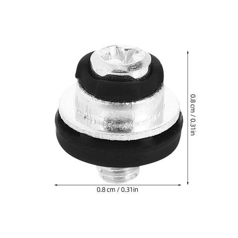 Close-up of a single M3 8x8.7mm black hard drive screw with measurements, part of 10 Pack M3 8x8.7mm Black Hard Drive Screws For Laptop And Desktop Repair.