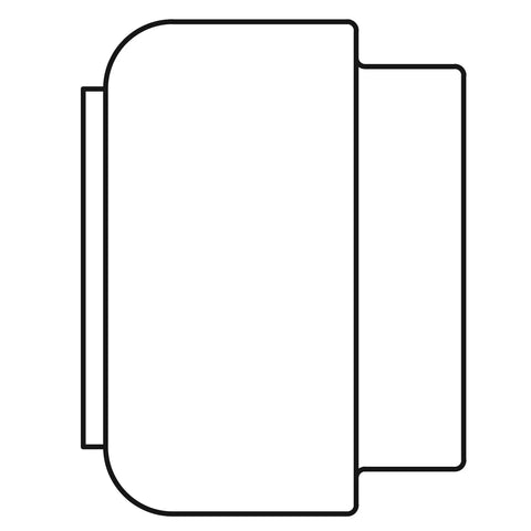 Illustration of a polyurethane bead roller die with M10x60 screw, fits Eastwood 20622 and 22965 motorized rollers; side view.
