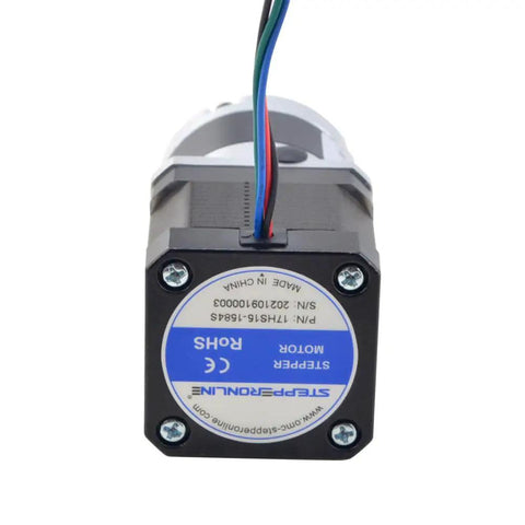 Back view of Nema 17 Stepper Motor With 39mm Length And 5 To 1 Planetary Gearbox, showing connector and label details.