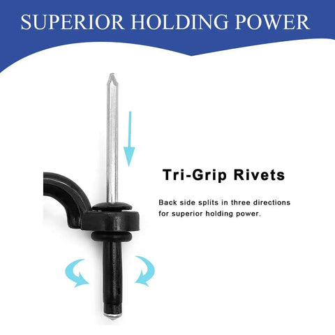 Tri-grip rivet detail from Pro Grade Kayak Pad Eye Rigging Kit With 10 Nylon Pad Eyes 20 Stainless Rivets And 20 Rubber Washers.