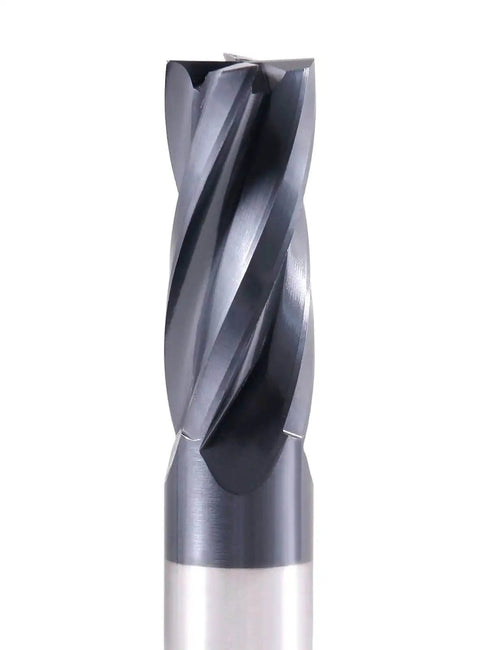 M42 8 Percent Cobalt TiAlN Finishing End Mill for CNC Center Cutting with half inch shank and diameter, front view