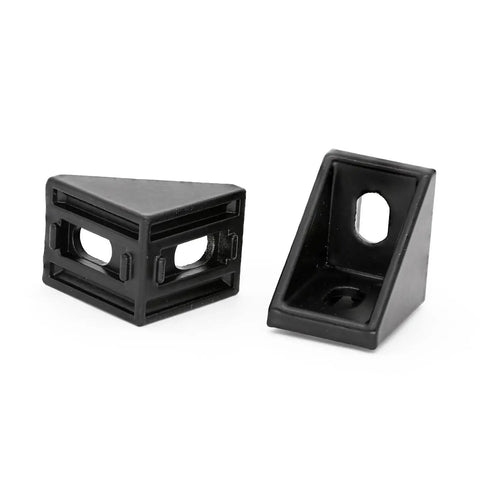 20Pcs 1010 Aluminum Extrusion Corner Brackets With Screws For 1x1 Inch Profile Black Finish Heavy Duty Connector Set For 10 Series Rails And DIY Builds