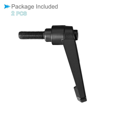 Clamping Lever Handles With M8 By 25mm Male Thread Adjustable Quick Release Locking Rotating Bolt Knobs Black Two Piece Set