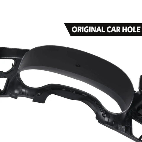 Side view of Dash Trim Bezel Cover Dark Gray For Chevy Blazer S10 Jimmy S15 Sonoma Single Din, highlighting original car hole compatibility.