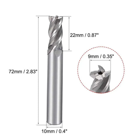 Beast HSS 4 Flute Straight End Mill Cutter For CNC Router Bits A Real Workhorse With 9mm Cutting Diameter 10mm Shank Diameter