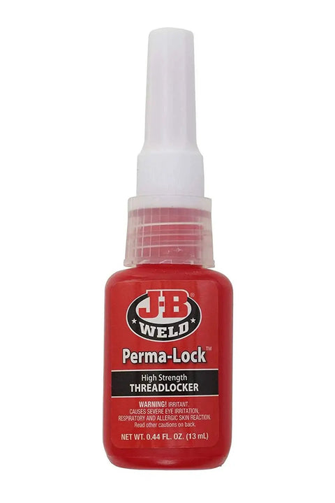 Red High Strength Threadlocker For Locking And Sealing Threaded Fasteners In Mechanical Parts And Heavy Duty Applications Trusted By Builders Mechanics And Repair Pros To Prevent Loosening From Severe Shock And Vibration J B Weld Perma Lock 27113 13 Ml